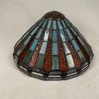 Vintage Tiffany Style Multi-Colored Stained Glass Jeweled Lamp Shade 9.5”