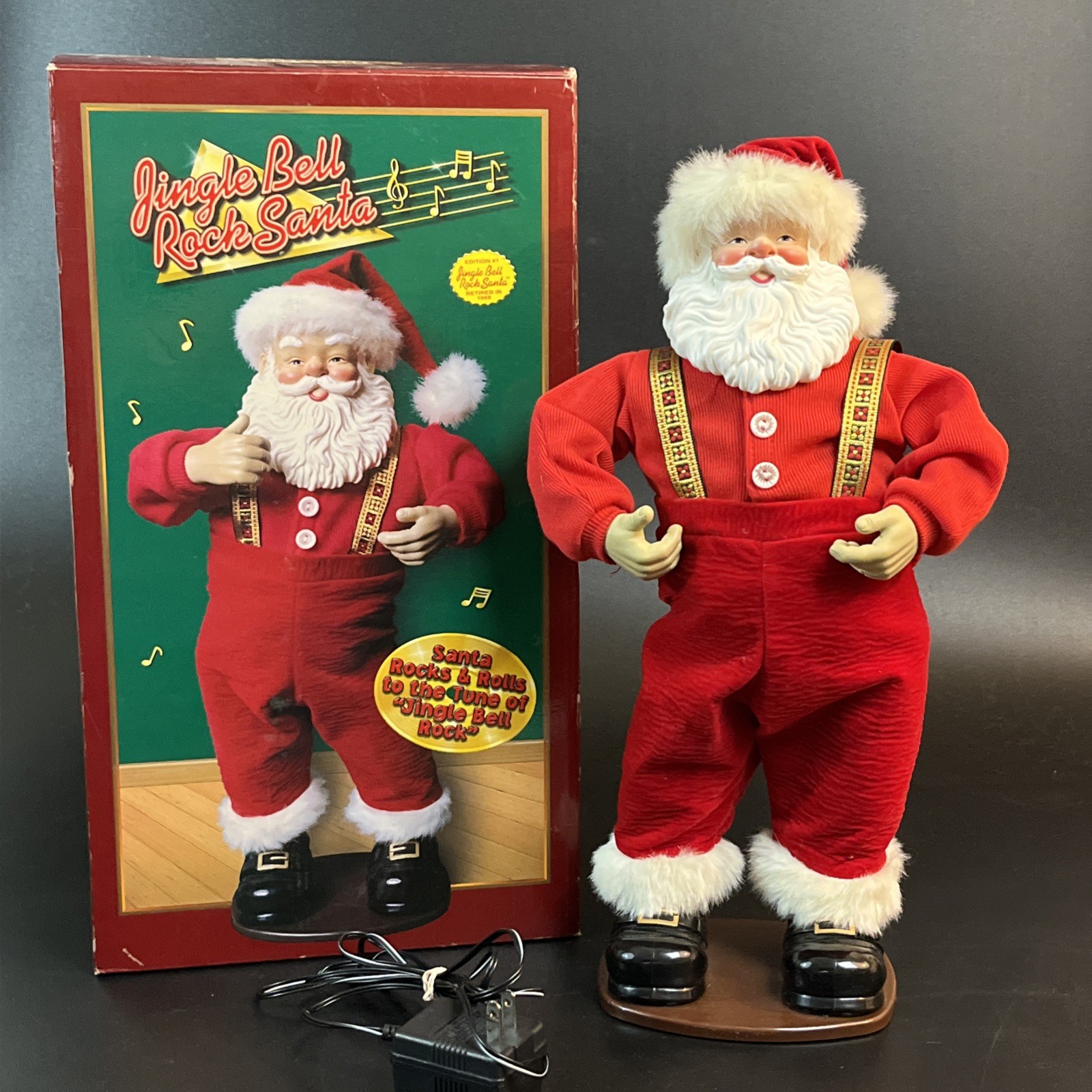 Vtg 1998 Rock Santa Collectibles Dancing Santa Claus to Jingle Bell Rock Tested