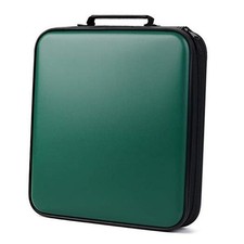 DVD Storage CD Case Holder: 160 Capacity CD Sleeves Black Disc Cases Green