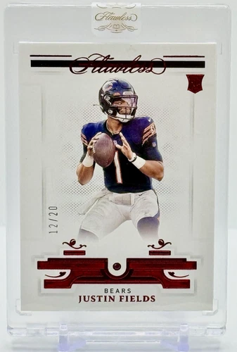 2021 Panini Flawless Football Justin Fields RUBY GEM 12/20 Sealed Flawless Tag