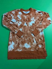 Lularoe Hannah Crewneck XS Orange Rust Tie Dye Long SweatShirt Lightweight