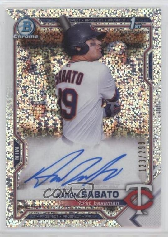 2021 Bowman Chrome Prospects Speckle Refractor 123/299 Aaron Sabato Auto 0d6s