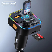 Bluetooth 5.3 FM Transmitter Car Adapter Wireless Handsfree MP3 Player AUX QC3.0