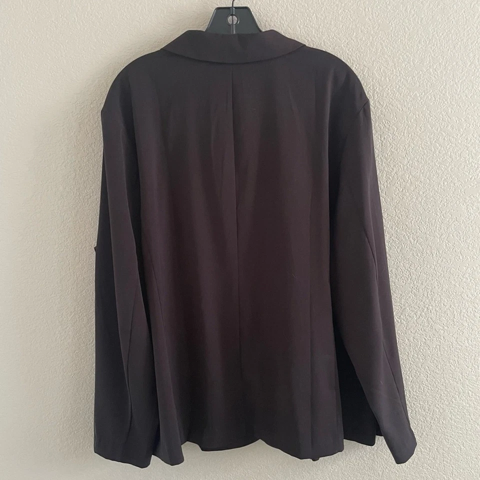 Maurices Womens Blazer Jacket  Notched Lapel Size 3X Black Career Minimalist - Image 3 of 4