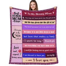 50x60 Inch Bonus Mom Blanket Soft Fluffy Throw Step Mother Birthday Gift