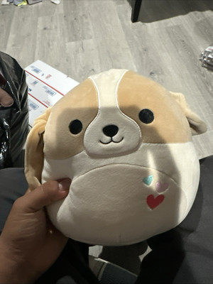 Original Squishmallows 8'' Adela The Bassett Hound With Hearts
