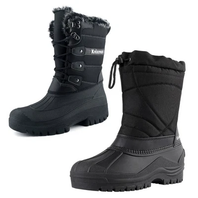 Knixmax Herren Damen Schneestiefel Winterstiefel Warme Gefüttert Winterschuhe