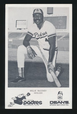 1975 Dean's Photo Service SAN DIEGO PADRES (5-1/2'' x 8-1/2'') -WILLIE McCOVEY