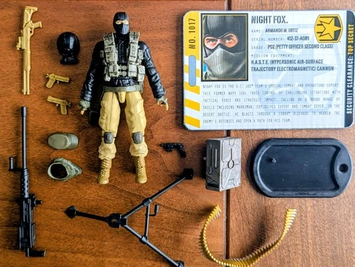 GI JOE Cobra NM/M Night Fox 2010 V1 Complete & File Card 30th Anniversary POC