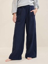 Aerie Size XS Navy Striped Pull-On Trousers Business Casual Classic