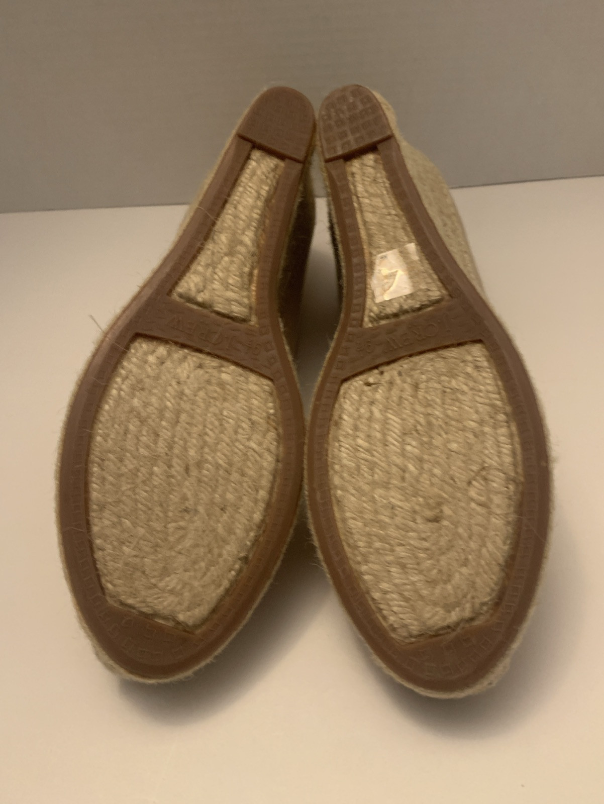 J. Crew Seville Pump Women's Size 9.5 Wedge Heel Espadrille Tan Canvas Slip On