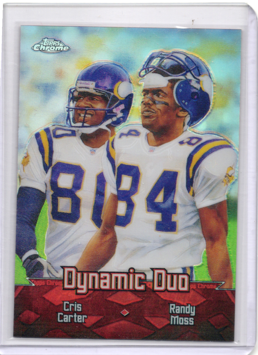 Topps Chrome 2000 Dynamic Duo Refractor Cris Carter Randy Moss TC2