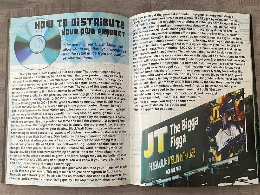 Jt The Bigga Figga Ceo Manual G-Luv G-Rap Business Guidebook