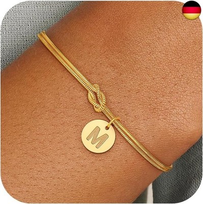 SLOONG Armband Damen Silber Gold, 18K Gold/Silber Vergoldet Knot Armband mit
