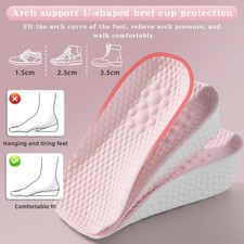 Height Increase Insoles for Men Women High Arch Supports Shoe Inserts -3 level