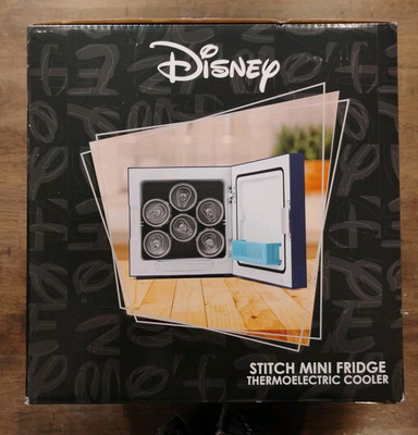 Disney Stitch Mini Fridge Thermoelectric Cooler - Holds Up To 6
