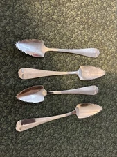4 Vintage Enjoy Grapefruit Serrated Edge Grapefruit Spoons Stainless Steel 6.25”