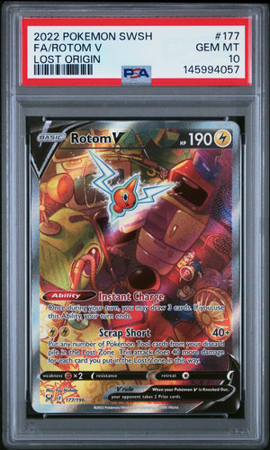 2022 Pokemon Sword & Shield Lost Origin Rotom V #177 Lost Origin PSA 10 GEM MINT