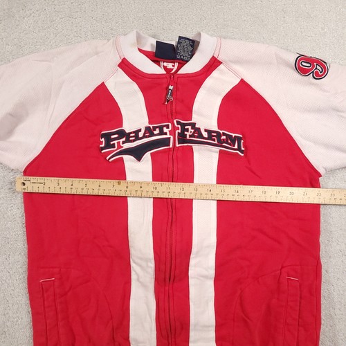 Phat Farm Jacket Youth XL Red White 92 Hip Hop Short Sleeve Zip Streetwear - Picture 15 of 22