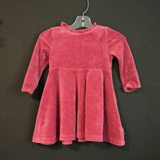 Polarn O Pyret Baby Velour Dress 1.5-2 Years Pink Long Sleeve Nordic Minimalist