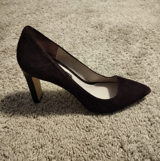 Nine West suede stiletto pumps in a purple or maroon color Size 8.5