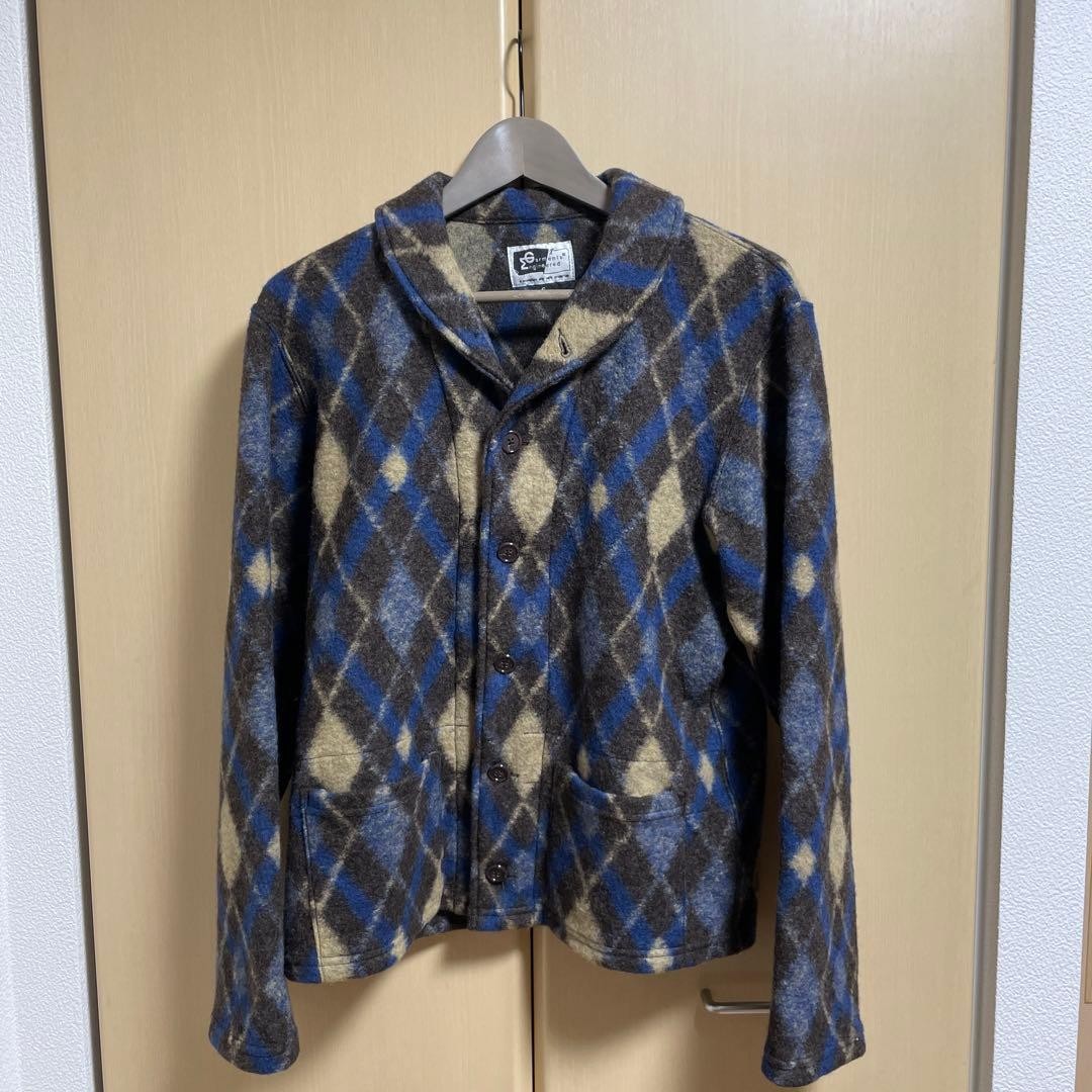 Engineered Garments Wool Jacket Blue Check Button… - image 1