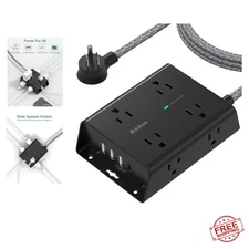 Ultimate Power Strip: 8 AC Outlets, 4 USB Ports, & 5Ft Extension – Safe Design