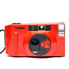   Canon Snappy S Red 35mm Film Camera Fully Automatic Flash VTG  Film Tested  