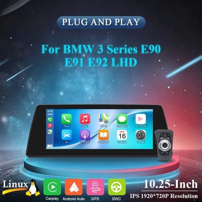 Linux 10,25'' Android Auto CarPlay Autoradio Für BMW 3ER E90/E91/E92/E93 +Idrive