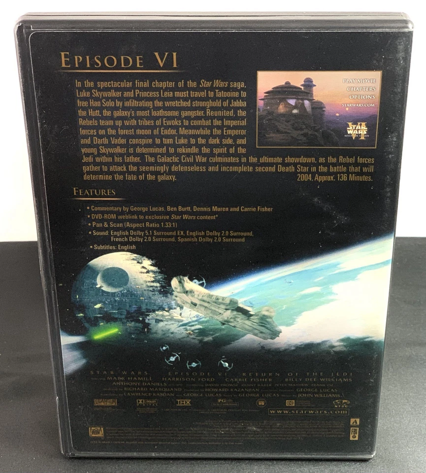 DVD 2004 полноэкранный STAR WARS Episode VI Return Of The Jedi со вставкой ремастеринг - Изображение 2 из 3