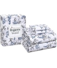 RUVANTI 100 Organic Cotton Sheets full Size, Percale Weave, GOTS Certified,...