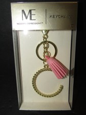 Modern Expressions "C Monogram Keychain with PINK Tassels