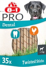 8in1 Pro Dental Twisted Sticks - Zahnpflege Kaustangen für Hunde 35 Stk