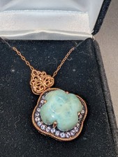 Larimar White Sapphire & Gold-Plated Necklace...