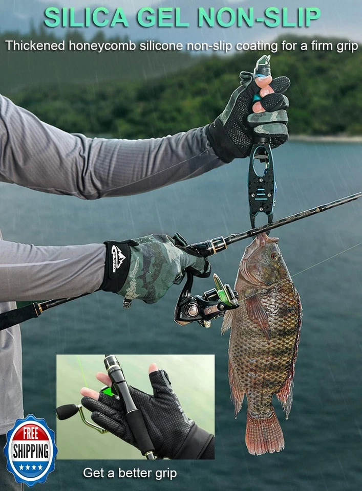 Luvas de pesca masculinas e femininas SUJAYU, equipamentos de pesca no gelo luvas de caça para homens - Imagem 4 de 4