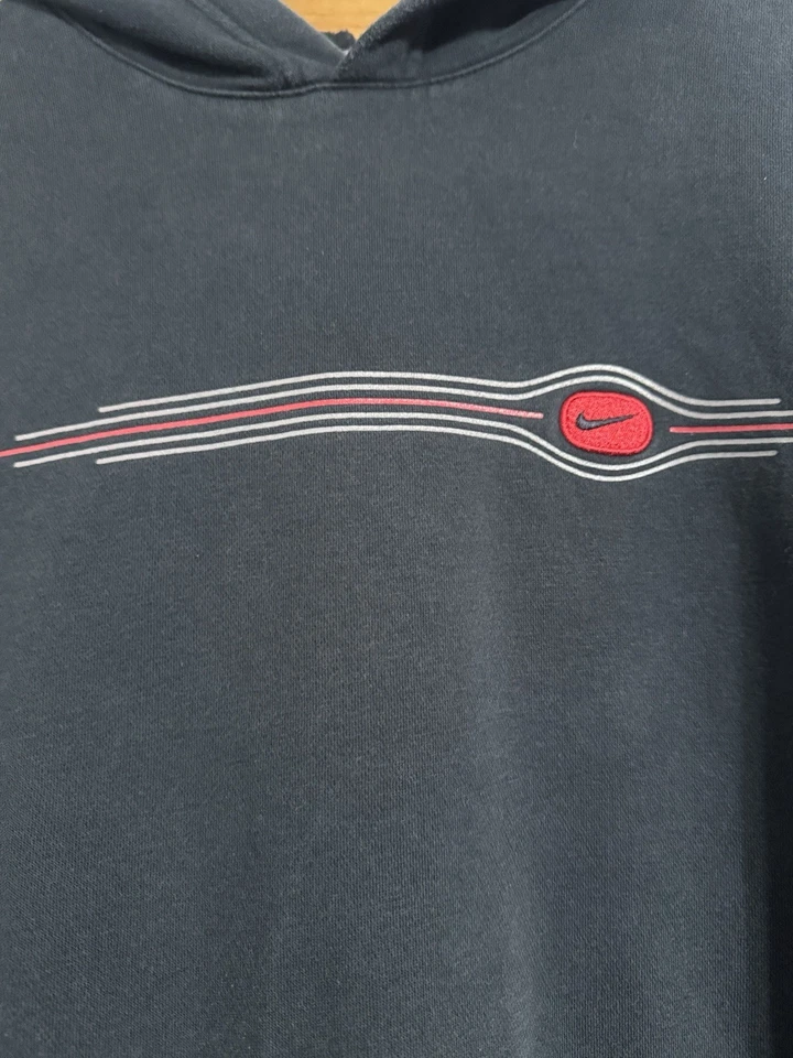 Sudadera con Capucha Nike Y2K De Colección Años 90 Negra Roja GRANDE Travis Scott Swoosh Para Hombre Foto 2 de 4