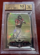 2014 TOPPS CHROME RC AUTO BLACK REFRACTOR DEVONTA FREEMAN 11/25 BGS 9.5 10