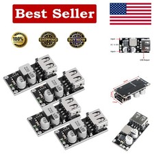 USB Buck Converter, 4pcs DC-DC Step Down Module 6-32V 12V 24V to 5V QC 3.0 Ch...