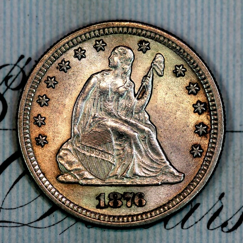 * 1876-CC * SUPERB+ GEM BU MS SEATED LIBERTY QUARTER * FROM ORIGINAL COLLECTION