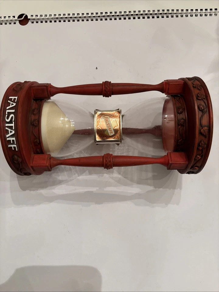 DE COLECCIÓN FALSTAFF RELOJ DE ARENA PUBLICIDAD DECORATIVO CARTEL DE EXHIBICIÓN BAR DE CERVEZA Foto 4 de 4