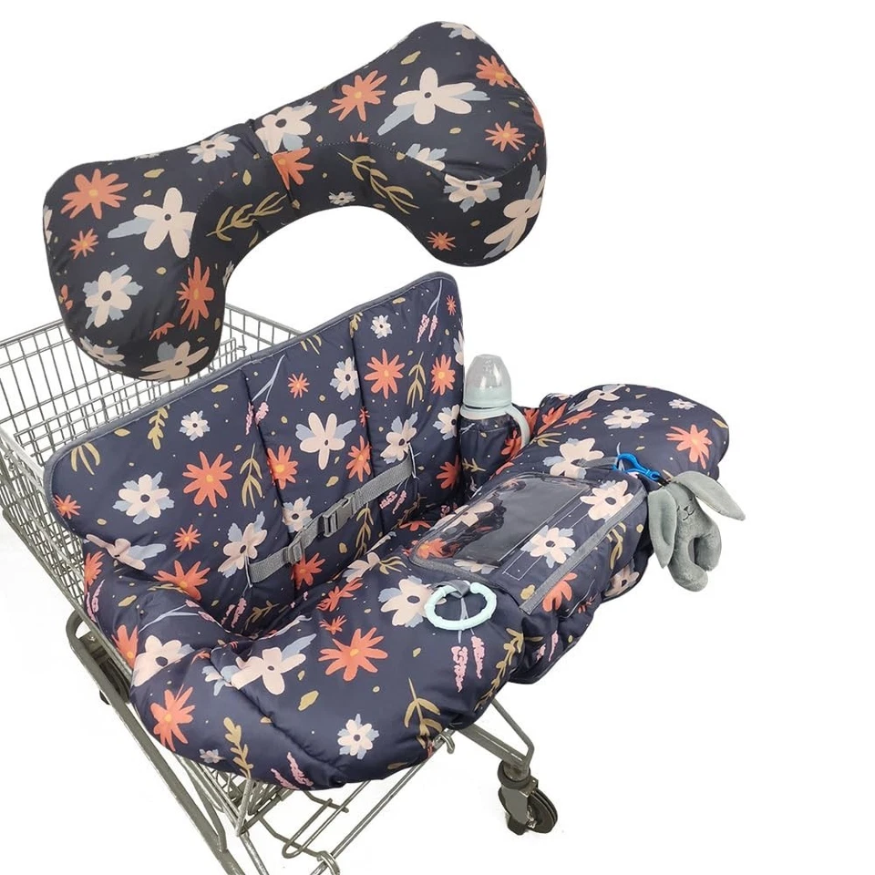 Funda para carrito de compras para bebé - Acogedor asiento de silla alta Foto 3 de 4