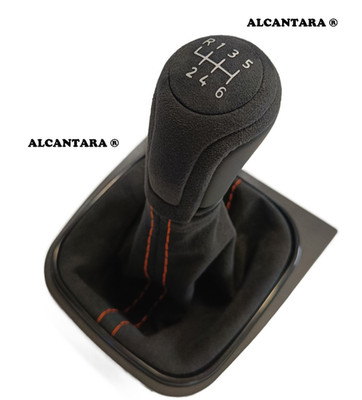FÜR VW GOLF 5 6 EOS SCIROCCO 3 SCHALTSACK ORANGE SCHALTKNAUF ALCANTARA   6 G OR4
