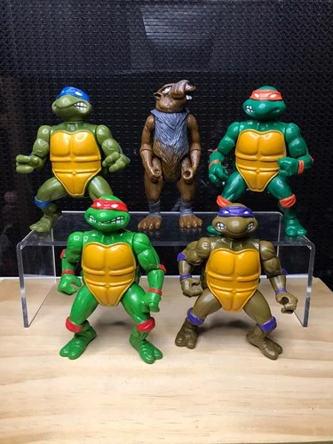 Vintage TMNT Teenage Mutant Ninja Turtles Set of 5 Hard Head Figures Lot