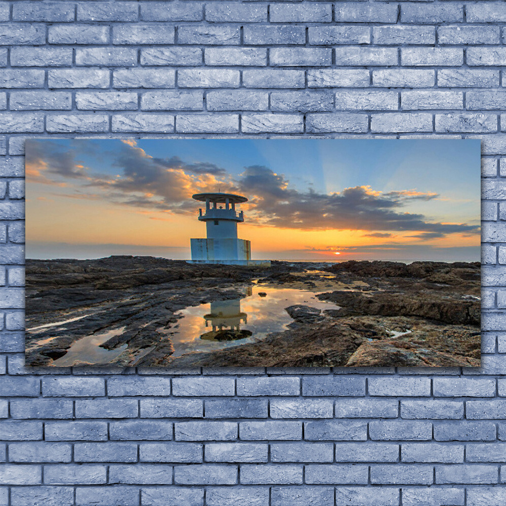 Tableau plexiglas phare 140x70 cm pour décoration murale panoramique
