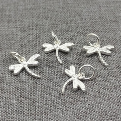 5pcs of 925 Sterling Silver Shiny Tiny Dragonfly Charms for Bracelet Necklace