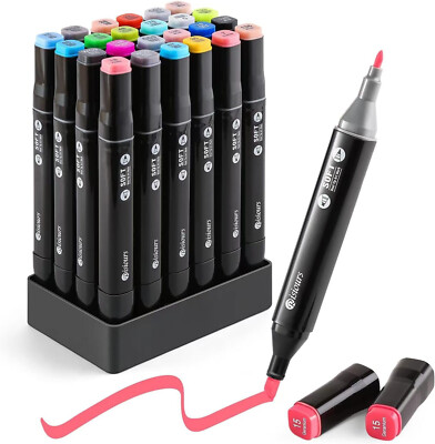 24 Risiours Farben Marker Grafik Zeichnung Malerei Alkohol Kunst Doppel Skizzenstift