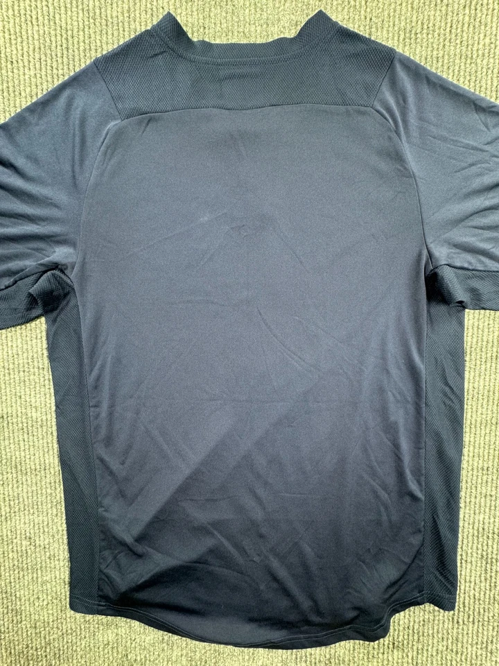 Camisa New Era Para Hombres Grande Azul Marino 1/4 Botón Manga Corta Camisa de Bateo Chaqueta Foto 2 de 4