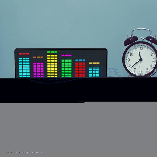 LED Light Music Spectrum Clock Voice Rhythm Car Audio Level Indicator VU Meter - Bild 10 von 17