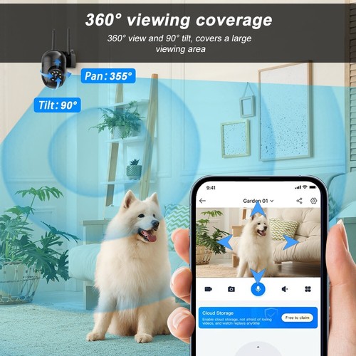 5MP Wi-Fi Indoor Outdoor PTZ Security Camera Home Smart Wireless 2-way Audio - Picture 6 of 17