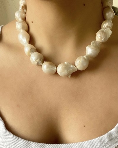 Raw Precious Pearl Necklace | eBay